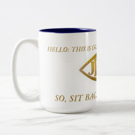 マグイエズスフィッシュブラックインテリア金ゴールドエンブレムWHI ツートーンマグカップ