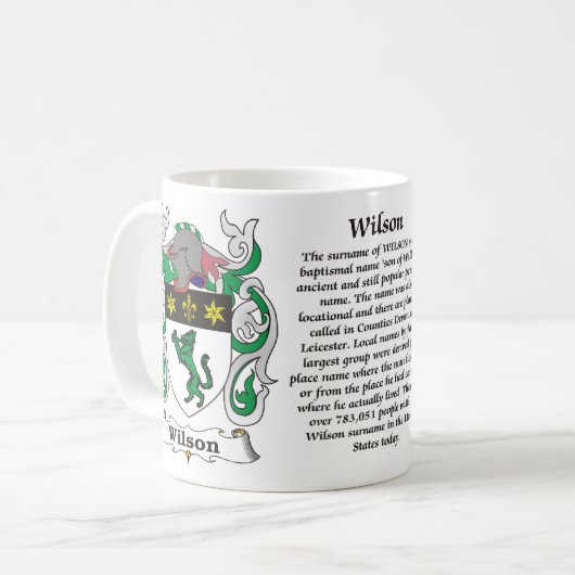 マグウイルソン家族の紋章付き外衣 コーヒーマグカップ (正面左)