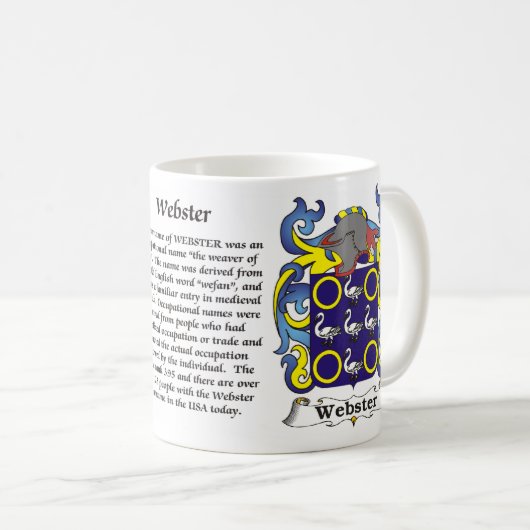 マグウェブスター家族の紋章付き外衣 コーヒーマグカップ (正面右)