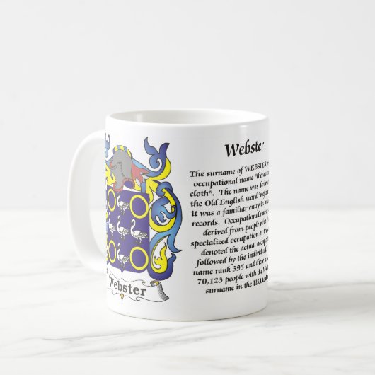 マグウェブスター家族の紋章付き外衣 コーヒーマグカップ (正面左)