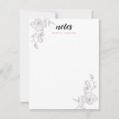 マグエレガントノリア·フラパーソナライズされたワーズ ノートカード (正面)