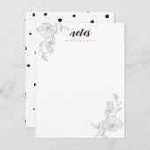 マグエレガントノリア·フラパーソナライズされたワーズ ノートカード (正面/裏面)