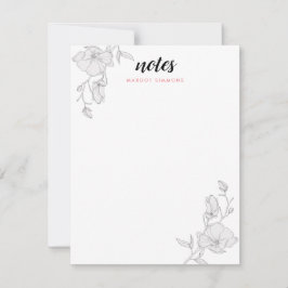 マグエレガントノリア·フラパーソナライズされたワーズ ノートカード