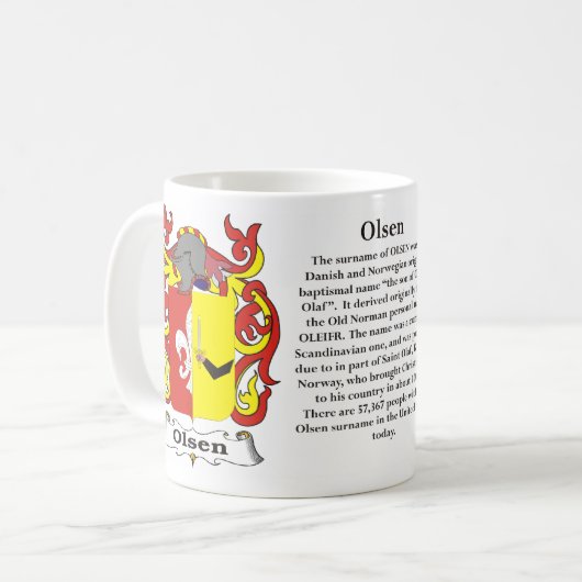 マグオルセン家族の紋章付き外衣 コーヒーマグカップ (正面左)