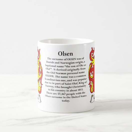 マグオルセン家族の紋章付き外衣 コーヒーマグカップ (中央)