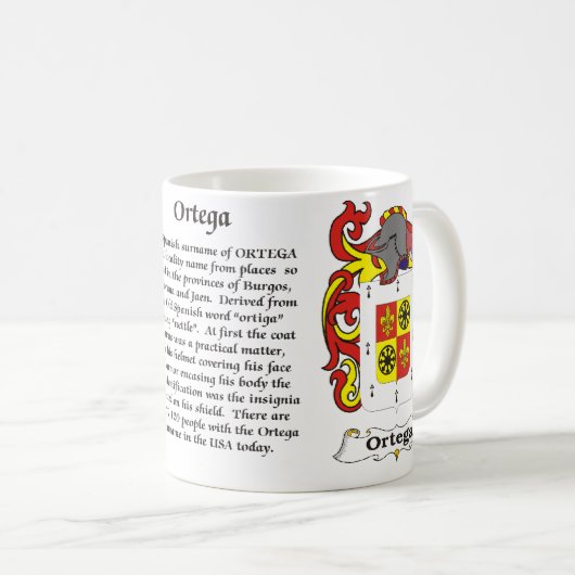マグオルテガ家族の紋章付き外衣 コーヒーマグカップ (正面右)