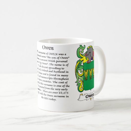 マグオーウェン家族の紋章付き外衣 コーヒーマグカップ (正面右)