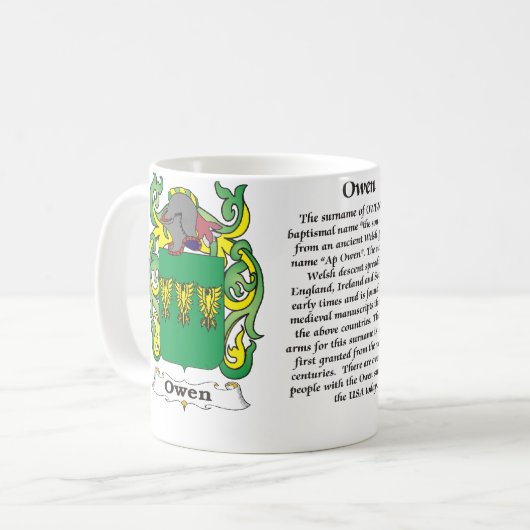 マグオーウェン家族の紋章付き外衣 コーヒーマグカップ (正面左)