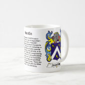 マグオースティン家族の紋章付き外衣 コーヒーマグカップ (正面右)