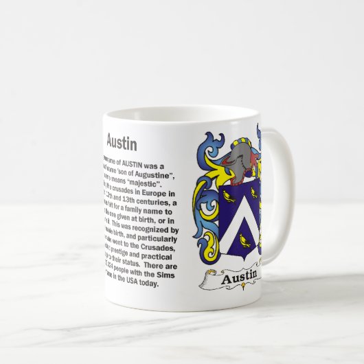 マグオースティン家族の紋章付き外衣 コーヒーマグカップ (正面右)