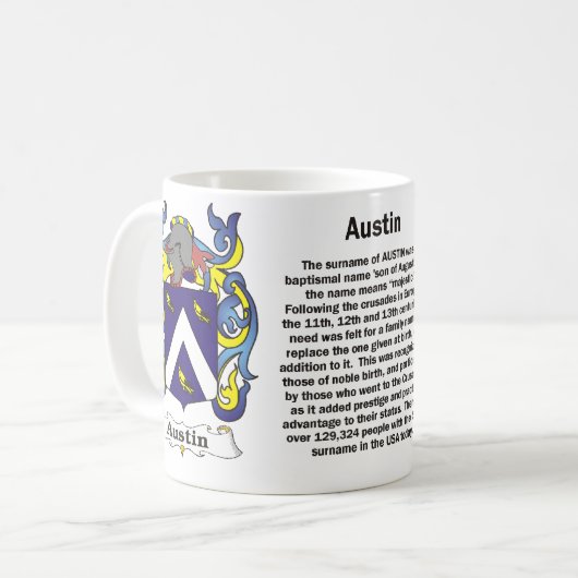 マグオースティン家族の紋章付き外衣 コーヒーマグカップ (正面左)