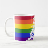 マグカスタマイズ- LGBT国旗のハート コーヒーマグカップ (左)