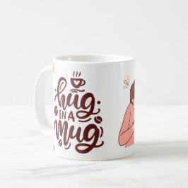 マグカップかわいいカップルのバレンタインデーでハグ コーヒーマグカップ
