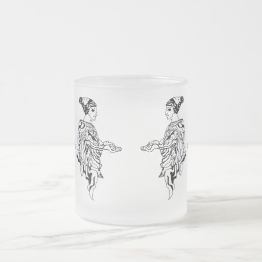 マグカップすりガラスのマグカップ：古代ギリシャの像 フロストグラスマグカップ (中央)