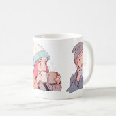 マグカップで女の子を飲む コーヒーマグカップ (正面右)