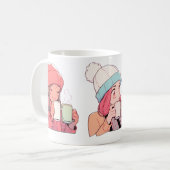 マグカップで女の子を飲む コーヒーマグカップ (正面左)