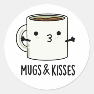 マグカップとキスおもしろマグカッププリン ラウンドシール