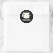 マグカップとキスおもしろマグカッププンダークBG ラウンドシール (バッグ)