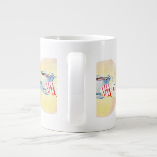 マグカップとコーヒー&ドーナツのイメージ ジャンボコーヒーマグカップ (裏面)