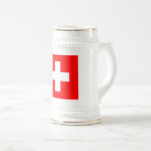 マグカップとスイス国旗 ビールジョッキ (正面右)