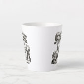 マグカップとヴィンテージガーデニングシーン カフェラテマグ (正面)