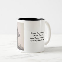 マグカップにスケッチ「グリースグイの子」