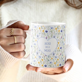 マグカップにハグを 野の花のハート フラワー コーヒーマグ コーヒーマグカップ