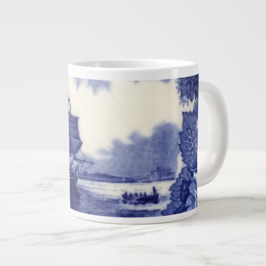 マグカップにメイフラワーを置く：毎日を発見 ジャンボコーヒーマグカップ (正面右)