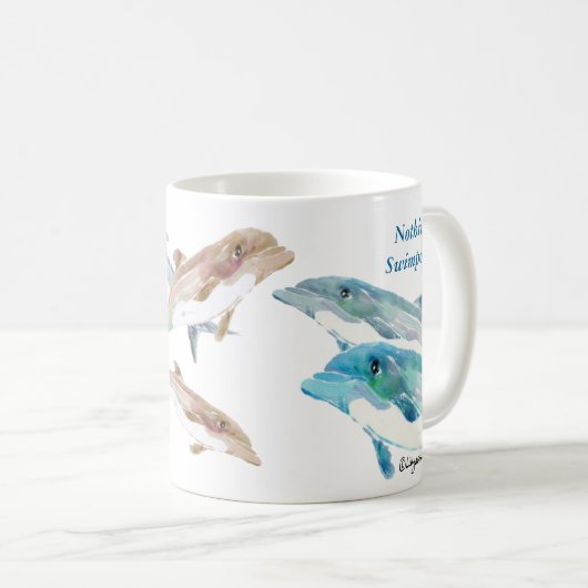 マグカップに乗るイルカは何もない コーヒーマグカップ (正面右)