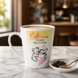 マグカップに入った温かいハグ カフェラテマグ