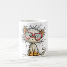 マグカップに描かれたかわいい子猫