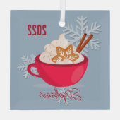 マグカップのクリスマスの味 ガラスオーナメント (裏面)