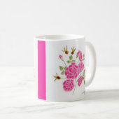 マグカップの上に赤いバラ。 コーヒーマグカップ (正面右)