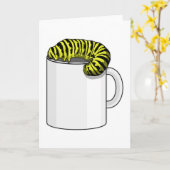 マグカップの毛虫 カード (黄色い花)