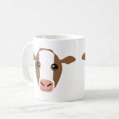 マグカップの茶色と白の牛 コーヒーマグカップ (正面左)