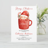 マグカップの赤ちゃんシャワーの可愛いクリスマス格言 招待状 (スタンド正面)