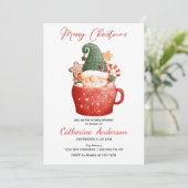 マグカップの赤ちゃんシャワーの可愛いクリスマス格言 招待状 (スタンド正面)