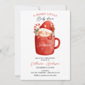 マグカップの赤ちゃんシャワーの可愛いクリスマス格言 招待状 (正面)