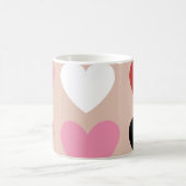 マグカップはカラフルハートで作成。 コーヒーマグカップ (中央)