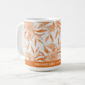 マグカップを意味するオレンジリリー花 コーヒーマグカップ (正面左)