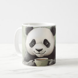 マグカップを持ったかわいいパンダ、コーヒーマグ コーヒーマグカップ