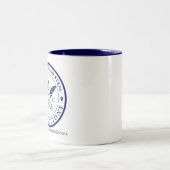 マグカップを物乞い、借り、盗む（白い青） ツートーンマグカップ (中央)