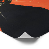 マグカップクールからの飲み物をサングラスで囲んだ黒猫 ポスター (角)