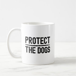 マグカップデザイン用のタイポグラフィ引用符「犬を守れ」 コーヒーマグカップ