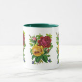マグカップヴィンテージフローライエローレッドローズグリーン マグカップ (中央)