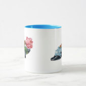 マグカップヴィンテージフローラシューブーケブルーピンク マグカップ (中央)