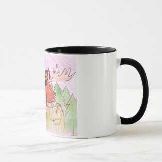 マグカップ上の漫画ムース。ニューフィーMoose mug. マグカップ
