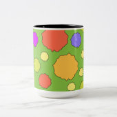 マグカップ上ファンキーの幾何学的レトロカラフル円 ツートーンマグカップ (中央)