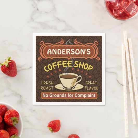 マグカップ付きコーヒーショップ独自のパーソナライズされた作成 スタンダードカクテルナプキン (インサイチュ)