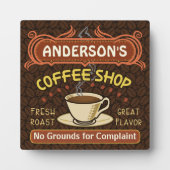 マグカップ付きコーヒーショップ独自のパーソナライズされた作成 フォトプラーク (正面)